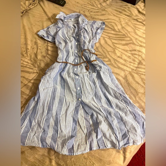 Zara Dresses & Skirts - Zara Stripped Belted Shirt Dress